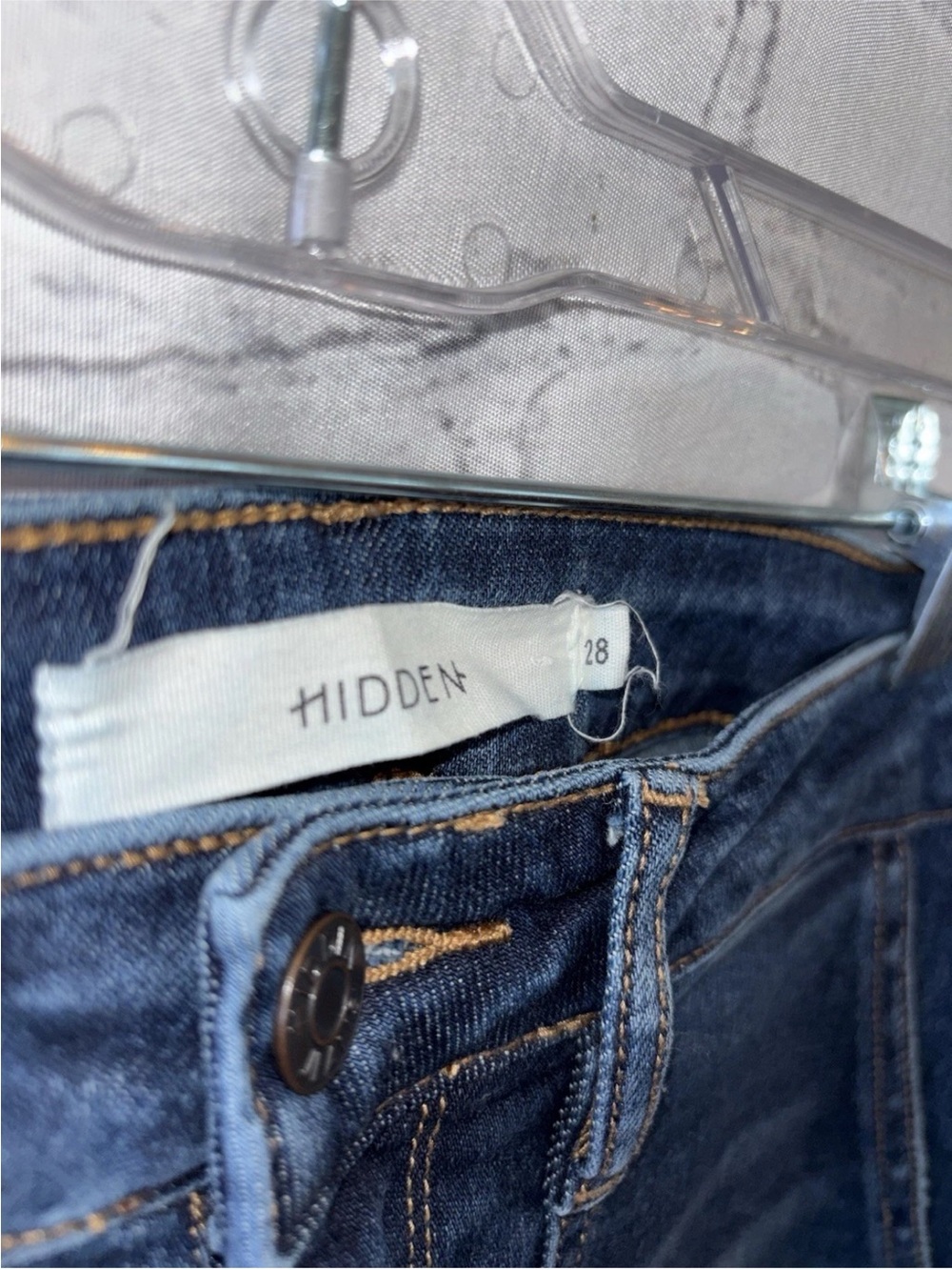 Hidden Boot Cut Frayed Hem Women’s Jeans Size 28 Pockets High Rise Boho - Picture 3 of 6